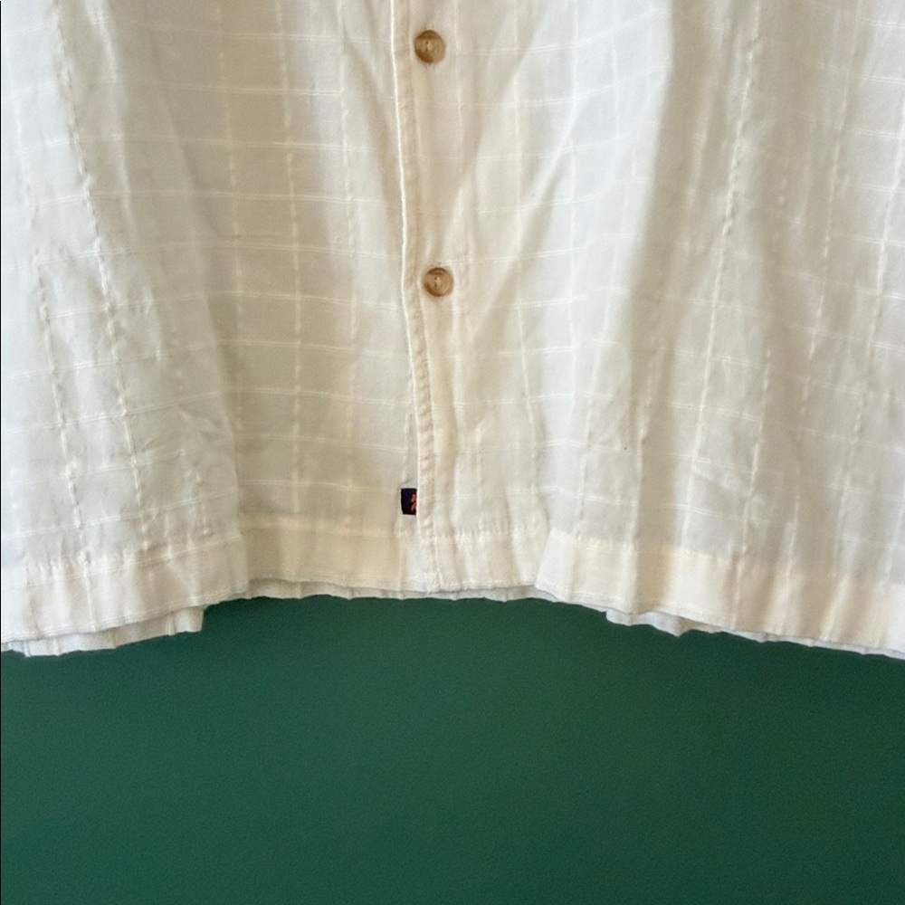 The Normal Brand  Freshwater Camp Shirt Mens L Oasis Ivory Summer Linen/Viscose - Picture 11 of 12